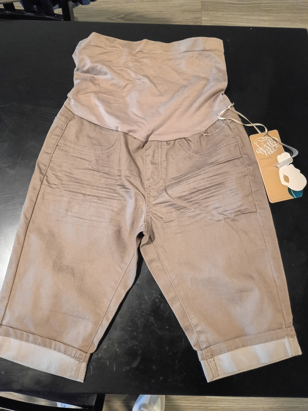 Bella Vida Women's Maternity Over Belly Shorts Size S - Brown